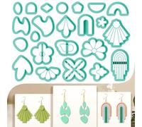 beinkmake 23Pcs Basic Polymer Clay Cutters Boho Clay Earrings Cutters Polymer Jewelry Cutter for Earrings Making Party Festival DIY Supplies