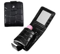 beinkmake 2Pcs Makeup Lipstick Case PU Leather Crocodile Double Lipstick Case with Mirror Portable Small Cosmetic Bag for Women Outside Mini Travel Pouch