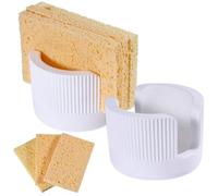 beinkmake 2Pcs Ultra Absorbent Stone Sponge Holder Kitchen Sink Tray with 3 Sponge Diatomaceous Earth Dish Sponges Holder Water Absorbing Stone Holder for Kitchen Bathroom