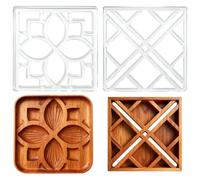 beinkmake 2pcs Window Lattice Router Template Vintage Frame Acrylic Template for Home Decor Woodworking Drawing Inlay Templates Clear 8.3 x 8.3 inch