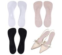 beinkmake 3 Pairs Self Adhesive Arch Support Inserts 3/4 Women High Heel Cushion Inserts Invisible Soft Gel Insoles Arch Pain Relief for Ladies Sandal Sandal High Heels