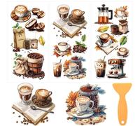 beinkmake 3 Sheets Coffee Love Rub on Transfers for Crafts and Furniture 12×6inch Retro Coffee Beans Machine Furniture Transfer Stickers for Wood Cabinet Dressers Home Decor