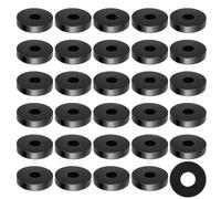 beinkmake 30Pcs Thickness Rubber Spacer Flat 25 mm Round Rubber Bushings Multi Purpose Black Grommets Vibration Isolation for Home Repair and Car Accessories