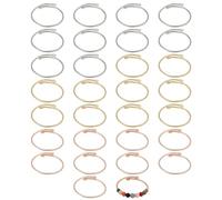 beinkmake 30Pcs Twisted Cable Wire Bracelet Open Adjustable Bangle Mixed Metal Bracelets for Women DIY Jewelry Making Sliver Gold 0.12inch Thin