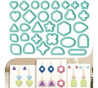 beinkmake 31Pcs Basic Polymer Clay Cutters Geometric Clay Earrings Cutters Polymer Jewelry Cutter for Earrings Making Party Festival DIY Supplies