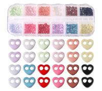 beinkmake 360Pcs Tiny Resin Heart Shaped Buttons 4mm Mixed Color Mini Buttons Colorful Craft Button for DIY Handmade Dolls Clothing Sewing Accessories Decoration