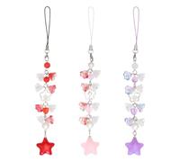 beinkmake 3Pcs Cute Phone Charms Flower Phone Chain Strap Lilys of the Valley Keychain Lanyard Pendant Accessories for Women Bag Camera Decor