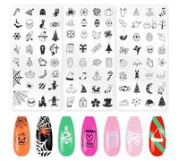 beinkmake 3Pcs Holiday Nail Stamping Plate Set Christmas Halloween Nail Stamp Templates Easter St. Patrick's Day Metal Reusable Tools with Stamper Scraper for Manicure Printing