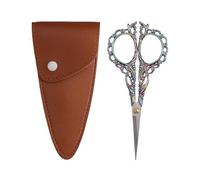 beinkmake 4.7 Inch Mini Stainless Steel Embroidery Scissors with Sheath Small Precision Detail Scissors Vintage DIY Tools for Sewing Embroidery Crochet Thread Cutting