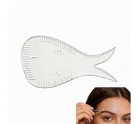 beinkmake 4 Pcs Fish Shaped Brow Mapping Ruler Quick Eyebrow Drawing Tool Clear Acrylic Eyebrow Ruler for Symmetrical Eyebrow Guide for Microblading Artists Makeup Beginners