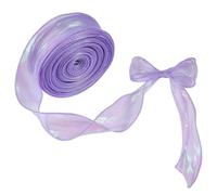 beinkmake 40 Yards Iridescent Organza Ribbon 1.77 in Wide Sheer Fishtail Organza Fabric Yarn Gift Ribbons for DIY Flower Bouquet Party Wedding Christmas Tree Decorations, Purple