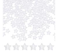beinkmake 400Pcs White Star Shaped Buttons, 12mm 2-Hole Plastic Star Buttons for Sewing, Crafts, DIY Scrapbooking Projects