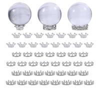 beinkmake 45Pcs Mini Crystal Ball Stand Metal Sphere Holder 13/17/20mm Crown Shaped Display Stand for Eggs Balls Marbles Natural Rocks Sphere Display Desktop Decoration