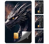 beinkmake 4Pcs Black Dragon Credit Card Skin Sticker Cool Debit Card Cover for Transportation Payment Bank Key Card Protection Removable No Bubble Waterproof Slim 2.12 x 3.34inch