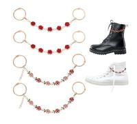 beinkmake 4Pcs Bling Shoe Chains for Women Rose Flower Chains Shoelaces Decorations Clip Sparkling Jewelry Charms Accessories for Sandals Canvas Sneaker Bag Pants Clothes Party Birthday Gift