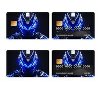 beinkmake 4Pcs Cool Credit Card Skin Sticker Fiery Wolf Head Debit Card Cover for Transportation Payment Bank Key Card Protection Removable No Bubble Waterproof Slim 2.12 x 3.34inch