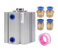 beinkmake 50mm Bore 50mm Stroke Aluminum Pneumatic Air Cylinder Screwed Piston Rod Small Thin Cylinder for Automation Carpenter