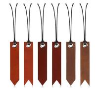 beinkmake 6Pcs Classic Leather Bookmark Personalized Stitched Bookmark with Leather Rope Page Markers Reading Gifts for Book Lovers Readers Men Women Teachers