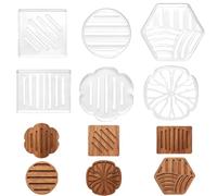 beinkmake 6Pcs Geometric Trivet Acrylic Router Template for Woodworking, Kitchen Table Mat 5mm Thick Inlay Template Jig Kit Tracing Stencil Guide Tool for Woodworking Project DIY Wood Craft