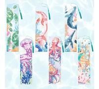 beinkmake 6Pcs Marine Animals 5D Diamond Art Bookmarks Turtle Dolphin Whale Diamond DIY Painting Bookmarks Rhinestones Beaded Acrylic Tassel Bookmark for Adult Beginner Crafts