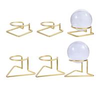 beinkmake 6Pcs Metal Crystal Ball Stand Gold Sphere Holder 42mm Geometric Display Stands for Eggs Marbles Natural Rocks Mineral Agate Fossil Coral Desktop Decoration