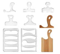 beinkmake 7Pcs Cutting Board Handle Acrylic Router Template for Woodworking, 5mm Thick Inlay Template for Charcuterie Board DIY Wood Craft Kitchen Cutting Board Woodworking