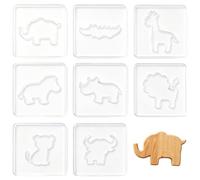 beinkmake 8Pcs African Animal Acrylic Router Template for Woodworking, 5mm Thick Inlay Template Elephant Giraffe Zebra Rhino Tracing Stencil Guide Tool for Project DIY Wood Craft
