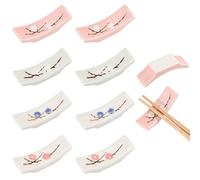 beinkmake 8Pcs Japanese Chopstick Holder Classic Ceramic Chopsticks Stand Rest Table Tableware Decoration Brackets for Spoons Cutlery Forks Paint Brushes