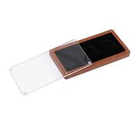 beinkmake Acrylic Cover Wood Coin Case 45mm Challenge Coin Storage Box with Velvet Lining for Silver Dollar Medal 3 Slots