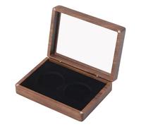 beinkmake Acrylic Window Coin Display Case with Black Velvet Insert Wooden Collector case for Secure Storage of Silver Coins Challenge Coins and Numismatic Collectibles