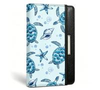 beinkmake Blue Sea Turtle Chequebook Cover for Personal Checkbook RFID Blocking Checkbook Cover Holder Wallet for Women Men Fashionable Print Design