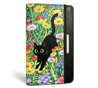 beinkmake Cat and Floral Chequebook Cover for Personal Checkbook RFID Blocking Checkbook Cover Holder Wallet for Women and Men Fashionable Print Design