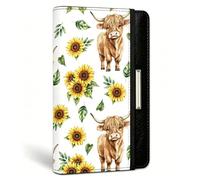 beinkmake Cow and Sunflower Chequebook Cover for Personal Checkbook RFID Blocking Checkbook Cover Holder Wallet for Women and Men Fashionable Print Design