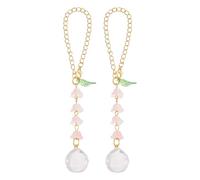 beinkmake Crystal Rear View Mirror Charm Sun Catcher Car Accessories Hanging Glass Lily Lanyards Beaded Crystal Ball Prism Pendant Decor for Women Car Mirror Door Garden Balcony