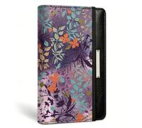 beinkmake Dark Purple Floral Chequebook Cover for Personal Checkbook RFID Blocking Checkbook Cover Holder Wallet for Women and Men Fashionable Print Design