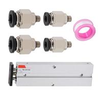 beinkmake Double Rod Aluminum Pneumatic Air Cylinder 10mm Bore 100mm Stroke Screwed Piston Air Cylinder for Automation Carpenter