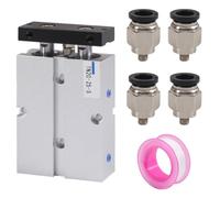 beinkmake Double Rod Aluminum Pneumatic Air Cylinder 20mm Bore 25mm Stroke Screwed Piston Air Cylinder for Automation Carpenter