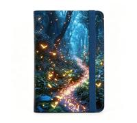 beinkmake Enchanted Forest Passport Holder for Travel Slim PU Leather Passport Cover Travel Wallet Glowing Firefly Path Passport Wallet for Men Women, Family Vacation, Gifts