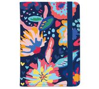beinkmake Leather Passport Holder Cover Unique Travel Wallet Passport Case with Credit Card Slots, Abstract Flower