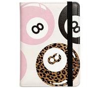 beinkmake Leopard 8 Ball Passport Holder for Travel Slim PU Leather Passport Cover Travel Wallet Billiard Ball Print Passport Wallet for Men Women, Family Vacation, Gifts