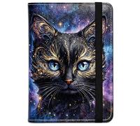 beinkmake Mystical Galaxy Cat Passport Holder for Travel, 5.9" x 4.3"