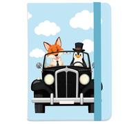 beinkmake Passport Holder Featuring a Playful Animal Driving Car Durable PU Leather Travel Document Wallet Family Vacation Essential for All Ages 5.9 x 4.3 Inches