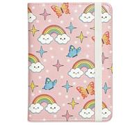 beinkmake Passport Holder for Travel Passport Cover for Women PU Leather Passport Case with Credit Card Slots, Rainbow