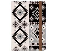 beinkmake Passport Holder Leather Travel Document Organiser Passport Cover Wallet with Credit Card Slots for Business Holiday, Aztec geometric pattern