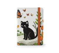beinkmake Passport Holder Multi-Pocket PU Leather Travel Wallet for Organizing Documents Card Holder for Men and Women, Reading Cat
