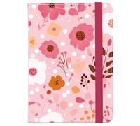 beinkmake Passport Holder Multi-Pocket PU Leather Travel Wallet for Organizing Documents Card Holder for Men and Women, Pink and White Flower