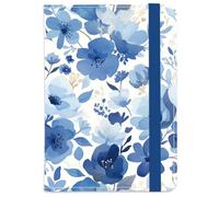 beinkmake Passport Holder with Beautiful Blue Floral Art PU Leather Travel Wallet with Multiple Card Slots Floral Passport Cover for Women 5.9 x 4.3 Inches