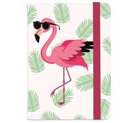 beinkmake Passport Holder with Chic Sunglasses Flamingo Print Stylish PU Leather Travel Wallet and Card Organizer Fashion Passport Cover for Women 5.9 x 4.3 Inches
