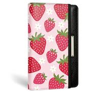 beinkmake Pink Strawberry Chequebook Cover for Personal Checkbook RFID Blocking Checkbook Cover Holder Wallet for Women and Men Fashionable Print Design