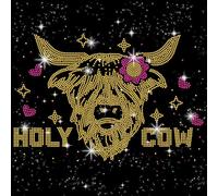 beinkmake Rhinestone Iron on Hotfix Transfer Bling Iron on Heat Transfer Elegant Princess Crystal Self Adhesive Stickers (Western Highland Cow)